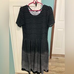 LuLaRoe Black and White Midi Dress